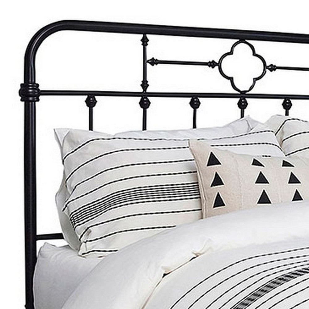 Open Tubular Frame Metal Queen Bed Black By Casagear Home BM230416