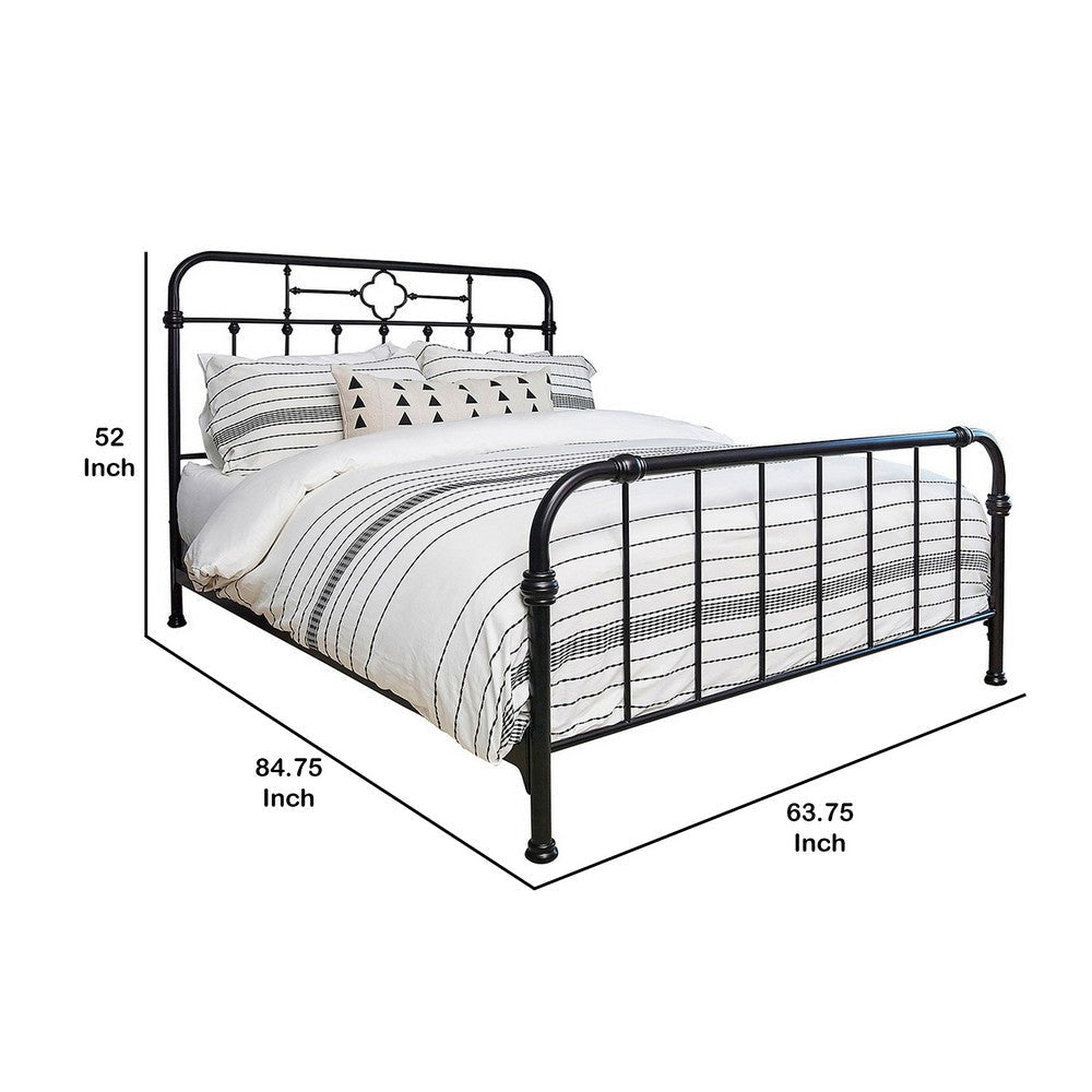 Open Tubular Frame Metal Queen Bed Black By Casagear Home BM230416