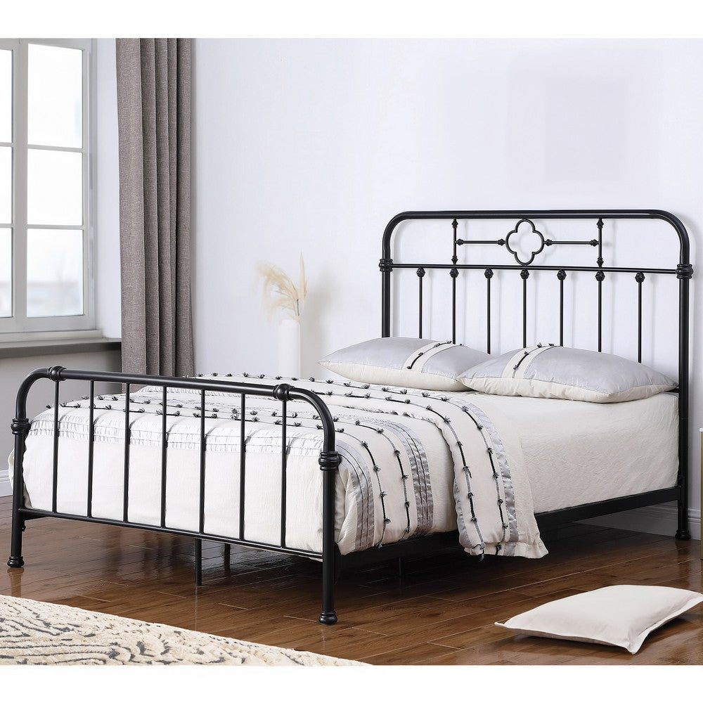 Open Tubular Frame Metal Queen Bed Black By Casagear Home BM230416