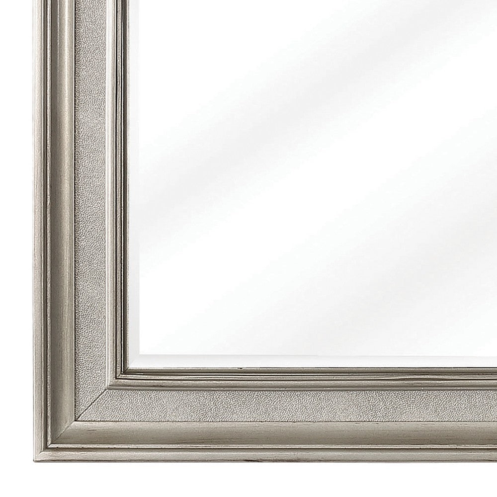 46 Inch Wooden Frame Arched Mirror Silver By Casagear Home BM230423