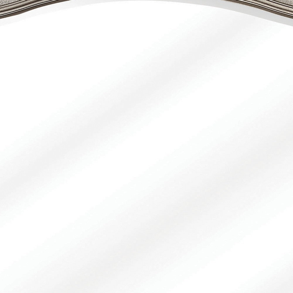 46 Inch Wooden Frame Arched Mirror Silver By Casagear Home BM230423