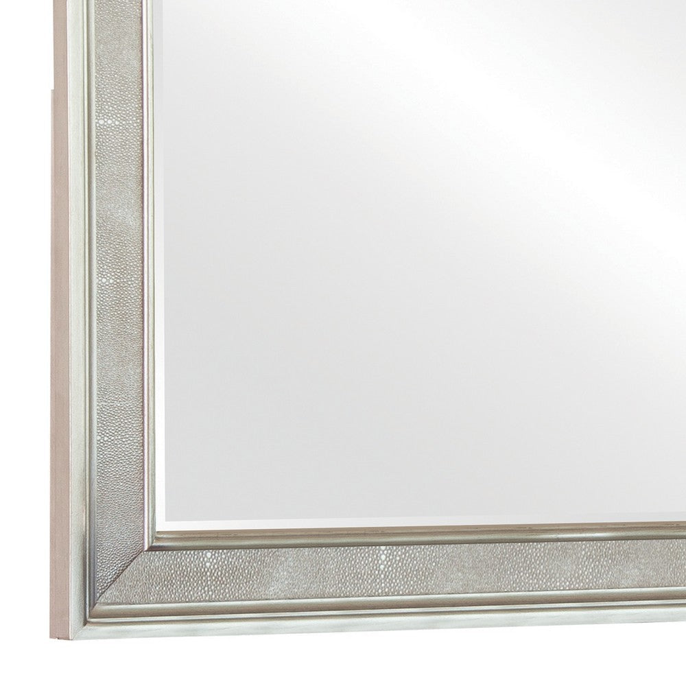 36 Inch Wooden Frame Arched Vanity Mirror Silver By Casagear Home BM230424