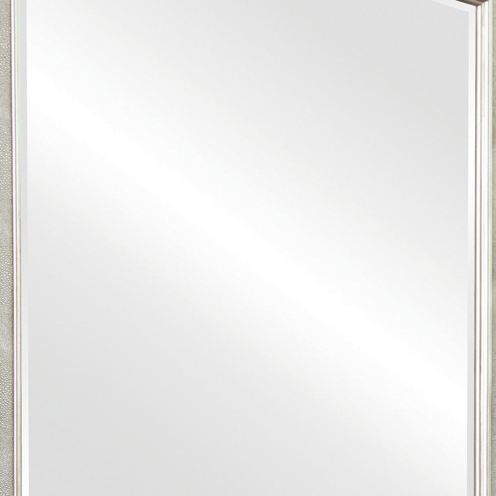 36 Inch Wooden Frame Arched Vanity Mirror Silver By Casagear Home BM230424