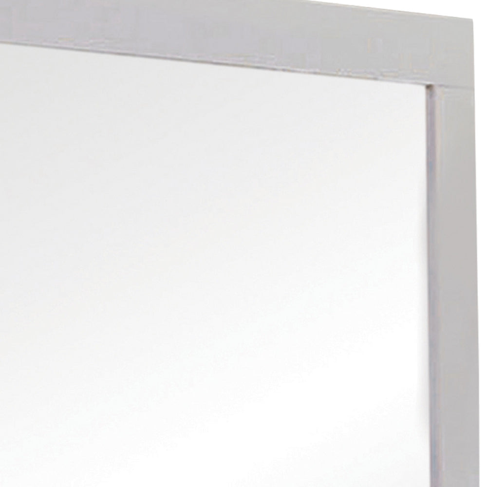 Wooden Frame Mirror with Mounting Hardware White By Casagear Home BM230512