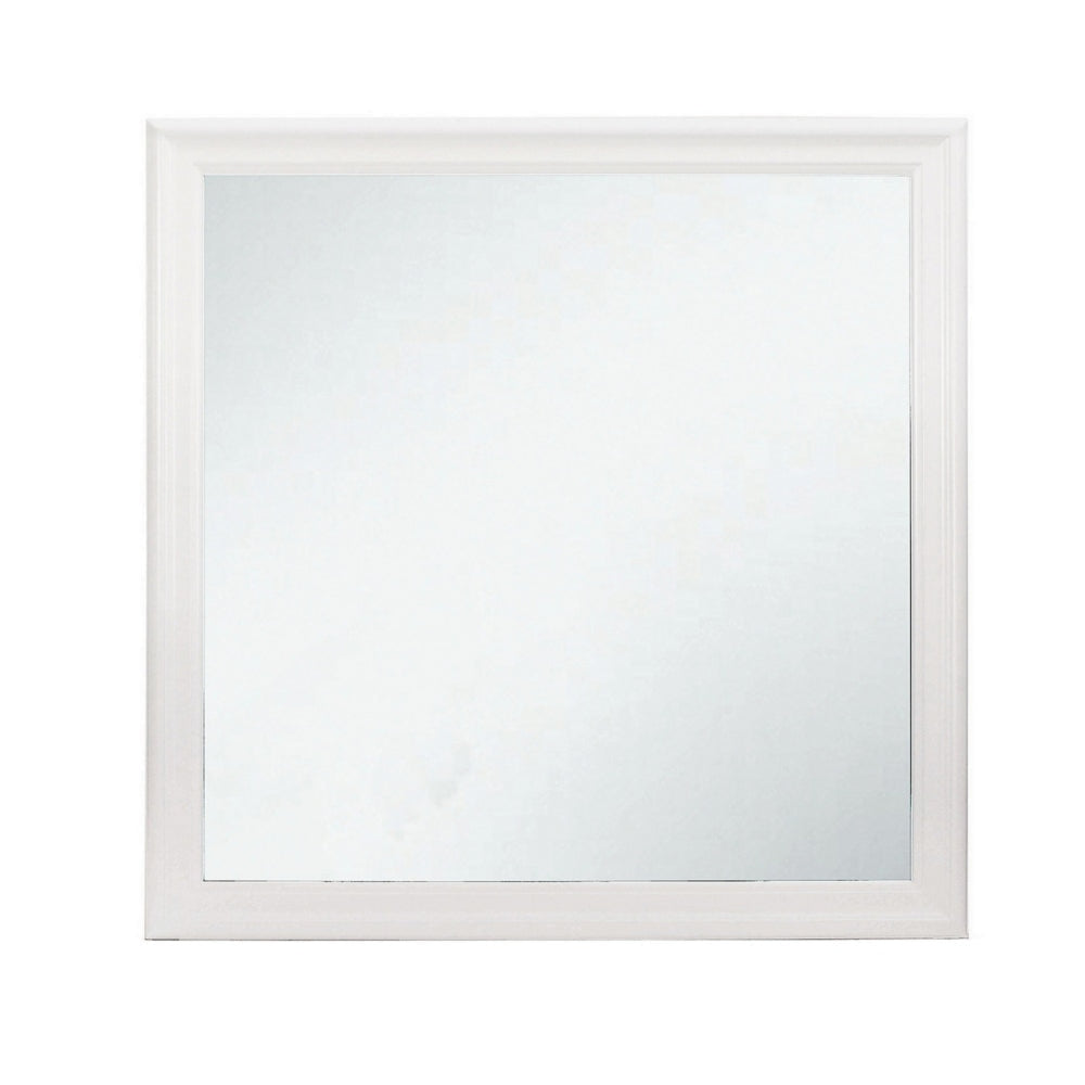 Molded Wooden Frame Mirror with Mounting Hardware White By Casagear Home BM230514