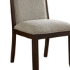 Wood & Fabric Padded Side Chair Set of 2 Brown & Beige By Casagear Home BM230622