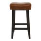 26 Inch Wooden Frame Leatherette Backless Counterstool Brown By Casagear Home BM230736