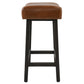 26 Inch Wooden Frame Leatherette Backless Counterstool Brown By Casagear Home BM230736