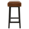 26 Inch Wooden Frame Leatherette Backless Counterstool Brown By Casagear Home BM230736