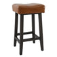 26 Inch Wooden Frame Leatherette Backless Counterstool, Brown By Casagear Home