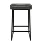 26 Inch Backless Counter Stool with Leatherette Seat Set of 2 Gray By Casagear Home BM230737