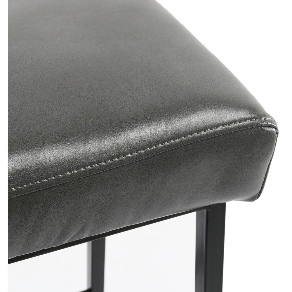 26 Inch Backless Counter Stool with Leatherette Seat Set of 2 Gray By Casagear Home BM230737