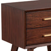 25 Inch 2 Drawer Wooden Nightstand with Bar Pulls Brown By Casagear Home BM230746