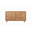 60 Inch 6 Drawer Wooden Dresser with Cutout Pulls Brown By Casagear Home BM230758