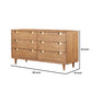 60 Inch 6 Drawer Wooden Dresser with Cutout Pulls Brown By Casagear Home BM230758