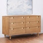 60 Inch 6 Drawer Wooden Dresser with Cutout Pulls Brown By Casagear Home BM230758