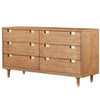 60 Inch 6 Drawer Wooden Dresser with Cutout Pulls, Brown By Casagear Home