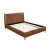 Faux Leather Upholstered Queen Bed with Metal Legs Brown By Casagear Home BM230763