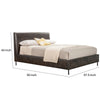 Faux Leather Upholstered Queen Bed with Metal Legs Gray By Casagear Home BM230767