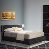 Faux Leather Upholstered Queen Bed with Metal Legs Gray By Casagear Home BM230767