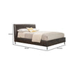 Faux Leather Upholstered King Bed with Metal Legs Gray By Casagear Home BM230769