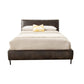 Faux Leather Upholstered Full Bed with Metal Legs Gray By Casagear Home BM230770