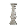 Glass Candleholder with Pedestal Base Set of 3 Silver By Casagear Home BM230978