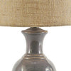 Bellied Ceramic Base Table Lamp with Drum Shade Beige and Gray By Casagear Home BM230980