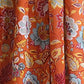 Paris 4 Piece Floral Print Fabric Curtain Panel with Ties Orange By Casagear Home BM230991