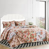 Rome 3 Piece Reversible Floral Print Queen Quilt Set, Multicolor By Casagear Home