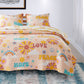 Berlin 2 Piece Rainbows and Clouds Print Twin Quilt Set, Beige By Casagear Home