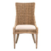 Interwoven Wicker Dining Chair with Fabric Seat Set of 2 Brown By Casagear Home BM231083