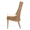 Interwoven Wicker Dining Chair with Fabric Seat Set of 2 Brown By Casagear Home BM231083