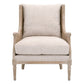 Wooden Accent Club Chair with Rattan Cane Back Brown and Beige By Casagear Home BM231095