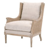 Wooden Accent Club Chair with Rattan Cane Back, Brown and Beige By Casagear Home