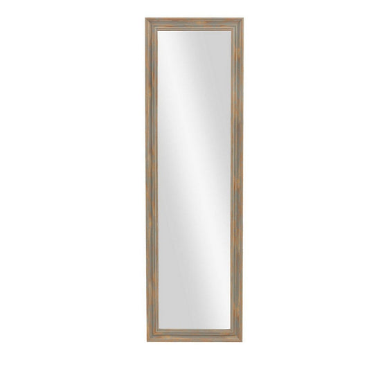 Rectangular Over The Door Mirror, Gray and Brown By Casagear Home