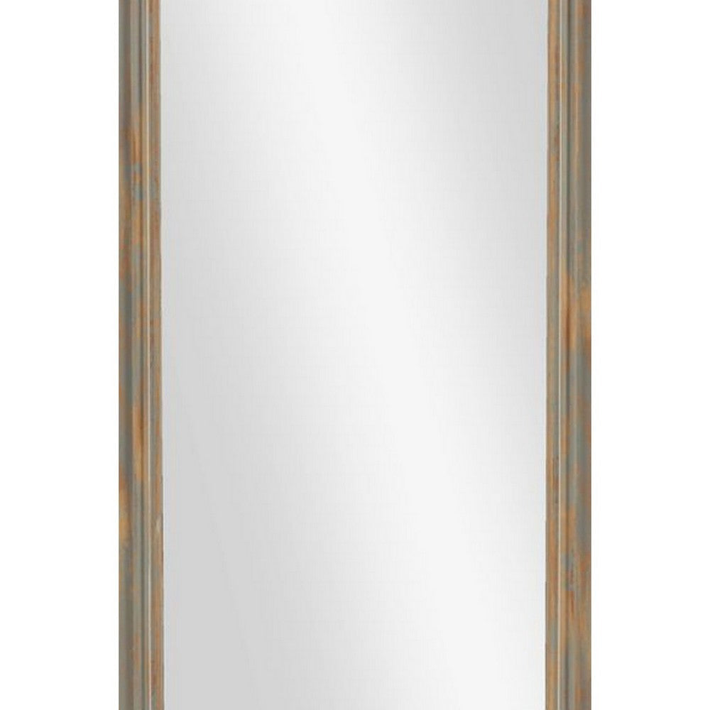 Rectangular Over The Door Mirror Gray and Brown By Casagear Home BM231169