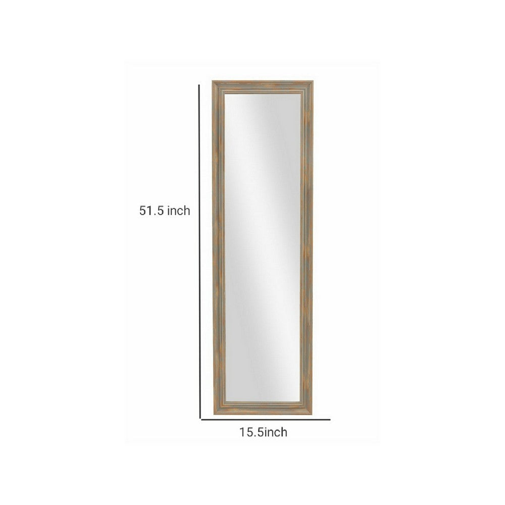 Rectangular Over The Door Mirror Gray and Brown By Casagear Home BM231169