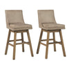 43’’ Leatherette Padded Swivel Barstool Set of 2 Beige By Casagear Home BM231378