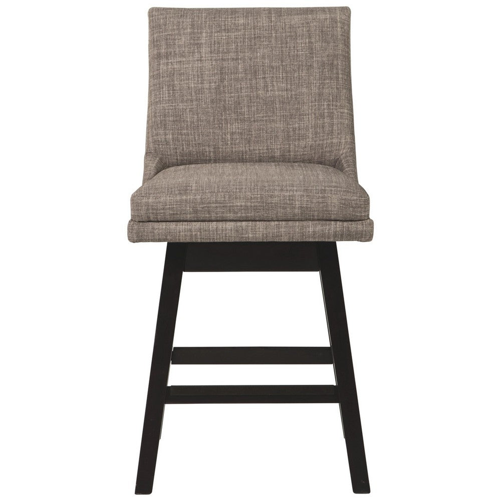 39’’ Fabric Padded Swivel Barstool Set of 2 Light Gray By Casagear Home BM231380