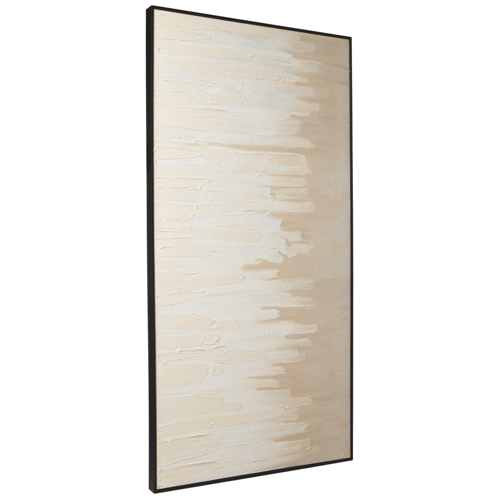 59.06" Abstract Design Canvas Wall Art,Beige and Off White By Casagear Home