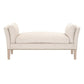 Padded Fabric Bench with Flared Arms and Nailhead Trim Beige By Casagear Home BM231500