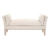 Padded Fabric Bench with Flared Arms and Nailhead Trim Beige By Casagear Home BM231500