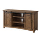 65 Inch Rustic Wooden TV Stand with 2 Door Cabinet Brown By Casagear Home BM231512