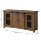 65 Inch Rustic Wooden TV Stand with 2 Door Cabinet Brown By Casagear Home BM231512