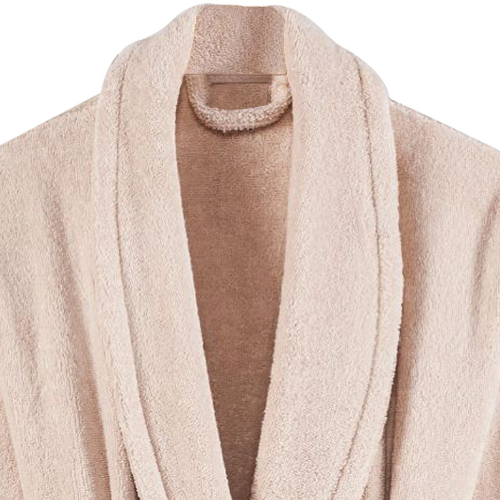 Marseille Fabric Bathrobe with Shawl Collar The Urban Port Beige By Casagear Home BM231754