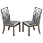 Faux Leather Dining Chair with Overlapping Square Pattern Set of 2 Silver By Casagear Home BM231840