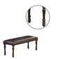 Nailhead Trim Faux Leather Dining Bench with Turned Legs Brown By Casagear Home BM231844