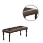 Nailhead Trim Faux Leather Dining Bench with Turned Legs Brown By Casagear Home BM231844