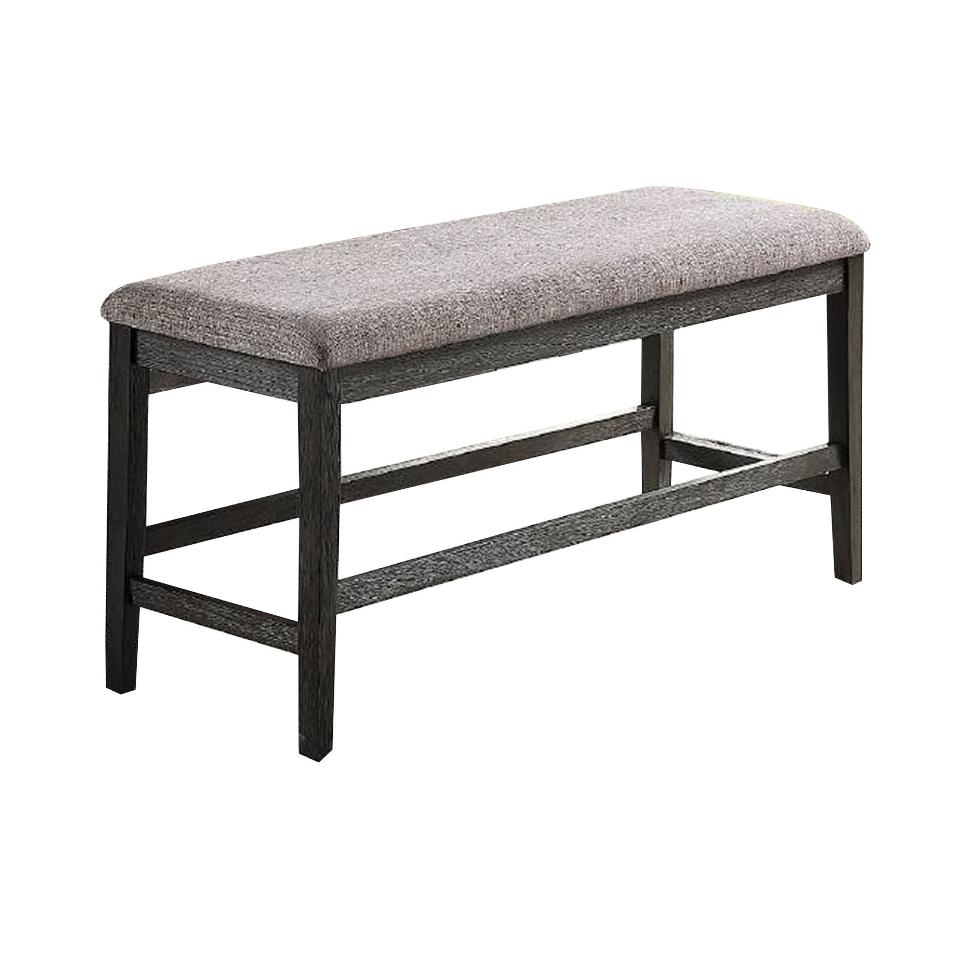 Distressed Wooden Dining Bench with Fabric Seat Gray By Casagear Home BM231847